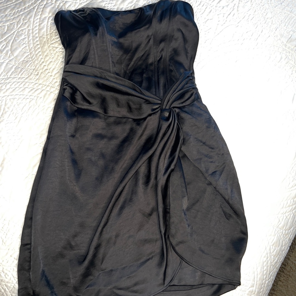 Strapless Satin Cocktail Dress